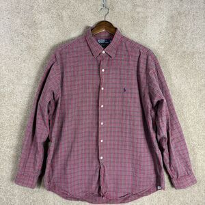 Polo Ralph Lauren Marlowe Shirt Mens Size XL Red Plaid Button Up Collared Casual